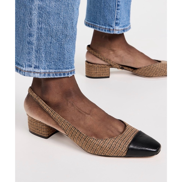 VERONICA BEARD Shoes - Veronica Beard Cecile Slingback Pumps 8.5 Brown Black Plaid New